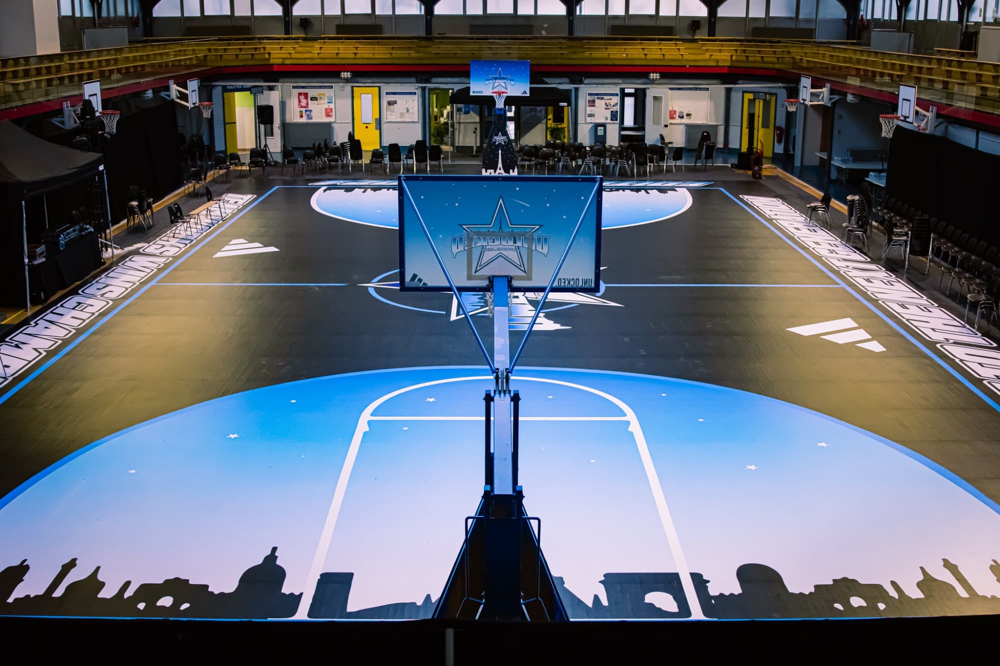 Le terrain Unlocked Winter Classic vu d’en haut, avant l’arrivée du public